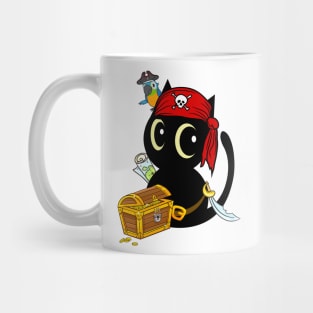 Funny Black cat is a pirate Mug